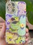 Apple iPhone 16 Plus Kılıf Renk Değiştiren Taşlı Kamera Lens Korumalı Mavi Çiçek Desenli Darbe Emici Kapak 3