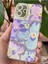 Apple iPhone 16 Plus Kılıf Renk Değiştiren Taşlı Kamera Lens Korumalı Mavi Çiçek Desenli Darbe Emici Kapak 6