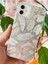 Apple iPhone 16 Kılıf Parlak Beyaz Yaprak Desenli Darbe Emici Kamera Korumalı Renkli Kapak 2