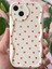 Apple iPhone 13 Uyumlu Kılıf Kamera Korumalı Dalga Kenarlı Kırmızı Kalp Desenli Silikon Kapak 6