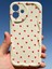 Apple iPhone 16 Kılıf Kamera Korumalı Dalga Kenarlı Kırmızı Kalp Desenli Silikon Kapak 7