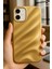 Apple iPhone 11 Kılıf Parlak Kabartmalı Dalga Tasarımlı Desenli Gold Darbe Emici Silikon Kapak 1