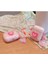 Apple AirPods 1. Nesil ve 2. Nesil Uyumlu 3D Simli Pembe Kalpli Kopçalı Kulaklık Kılıfı 3