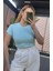 Bebe Mavisi Yarım Kollu Slim Basic Crop 4
