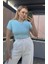 Bebe Mavisi Yarım Kollu Slim Basic Crop 5