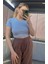 Mavi Yarım Kollu Slim Basic Crop 4
