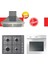 & Candy Cavella Ankastre Set ( HON100W Beyaz + CHW6LX Inox + HCH6MXTK Inox ) 1