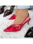 Rugan Sivri Burun Stiletto Kırmızı 4