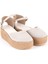 Gerçek Elişi Platformlu Poli Taban Espadril Dolgu Topuk Keten Espadril Handmade 3