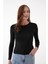 Bisiklet Yaka Siyah Basic Uzun Kol Body / Bluz 2