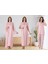 Dvina Effortt Lohusa 4'lü Set - Sabahlık/pijama Takımı/gecelik Pembe - 9016 1