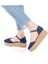 Gerçek Elişi Platformlu Poli Taban Espadril Dolgu Topuk Keten Espadril Handmade 1