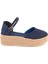 Gerçek Elişi Platformlu Poli Taban Espadril Dolgu Topuk Keten Espadril Handmade 2