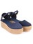 Gerçek Elişi Platformlu Poli Taban Espadril Dolgu Topuk Keten Espadril Handmade 3