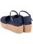 Gerçek Elişi Platformlu Poli Taban Espadril Dolgu Topuk Keten Espadril Handmade 4