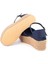 Gerçek Elişi Platformlu Poli Taban Espadril Dolgu Topuk Keten Espadril Handmade 5
