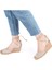 Gerçek Elişi Bilekten Bağcıklı Topuğu Açık Dolgu Topuk Keten Hasır Kadın Espadril Handmade 1