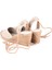 Gerçek Elişi Bilekten Bağcıklı Topuğu Açık Dolgu Topuk Keten Hasır Kadın Espadril Handmade 5