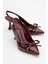 Kadın Topuklu Ayakkabı Bordo Rugan 1