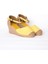 Gerçek Elişi Burnu Hasır Dolgu Topuk Sarı Keten Hasır Espadril Handmade 2
