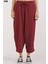 6591 Dokuma Şalvar Pantolon - Bordo 2