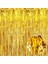 Altın Gold Renk Ekstra Metalize Parlak Saçaklı Arka Fon Perde 1x2 Metre (4887) 3