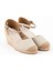 Gerçek Elişi Burnu Hasır Dolgu Topuk Bej Keten Hasır Espadril Handmade 2