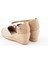 Gerçek Elişi Burnu Hasır Dolgu Topuk Bej Keten Hasır Espadril Handmade 3