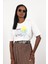Beyaz Les Palms Baskılı Basic Tişört 0494 1