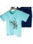 Erkek Çocuk Koala Baskılı Mint T-Shirt Bağcıklı Lastikli Şort İkili Takım 5
