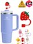 Quencher Termos Uyumlu Çilek Aksesuar / Pipet Koruyucu / Silikon Pipet Ucu Kapak / 10mm Uyumlu 1