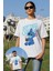 Unisex But First Coffee Stich Baskılı Tişört, Oversize Çizgi Film Temalı T-Shirt 1