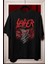 Unisex Slasher Yazılı Tişört, Oversize Korku Filmi Hallowen Temalı T-Shirt 1