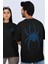 Unisex Mavi Örümcek Sırt Baskılı Tişört, Oversize Super Hero Spider Temalı T-Shirt 1