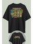 Unisex Ninja Kaplumbağa Sırt Baskılı Tişört, Oversize Çizgi Film Temalı T-Shirt 1