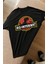 Unisex No Internet Yazılı Tişört, Oversize Komik Jurassic Park Temalı T-Shirt 1