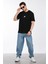 Erkek Bisiklet Yaka %100 Pamuk Rahat Kalıp 777 Sayı Baskılı T-Shirt 1