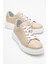 Kadın Kalın Taban Bağcıklı Casual Ayakkabı Gerçek Deri Cr 2627 Bej 2