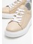 Kadın Kalın Taban Bağcıklı Casual Ayakkabı Gerçek Deri Cr 2627 Bej 3