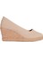 Gerçek Elişi Bej Keten Espadril Dolgu Topuk Handmade 1