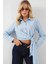 Kadın Bağlamalı Uzun Kol Mavi Kadın Gömlek 20325 1