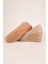Gerçek Elişi Bej Keten Espadril Dolgu Topuk Handmade 4