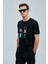 Funky Modern Grafik T- Shirt Siyah 1