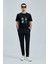 Funky Modern Grafik T- Shirt Siyah 2