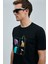 Funky Modern Grafik T- Shirt Siyah 3