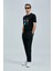 Funky Modern Grafik T- Shirt Siyah 5