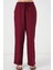 Geniş Paça Keten Bordo Kadın Pantolon 6735 3
