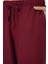Geniş Paça Keten Bordo Kadın Pantolon 6735 4