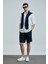 Cosmo Spor Erkek Chino Şort Slim Fit Lacivert 5