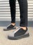 JY007 Alba Lastikli Günlük Erkek Sneaker - Süet Gri Siyah 2